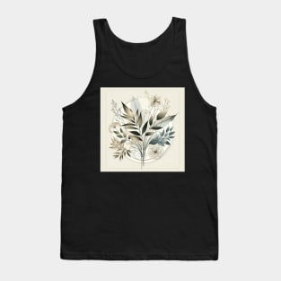 Simplistic Elegance: Botanical Minimalist Art Tank Top